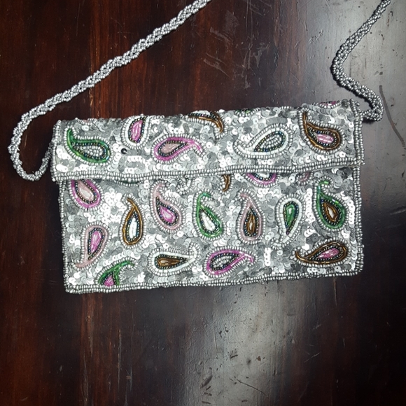 MagieS Embroidered Sequin Bead CrossBody Bag - Picture 2 of 6